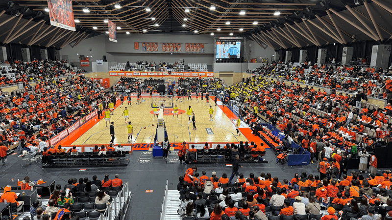 北里アリーナ富士で行われたベルテックス静岡のホームゲーム開催時の様子